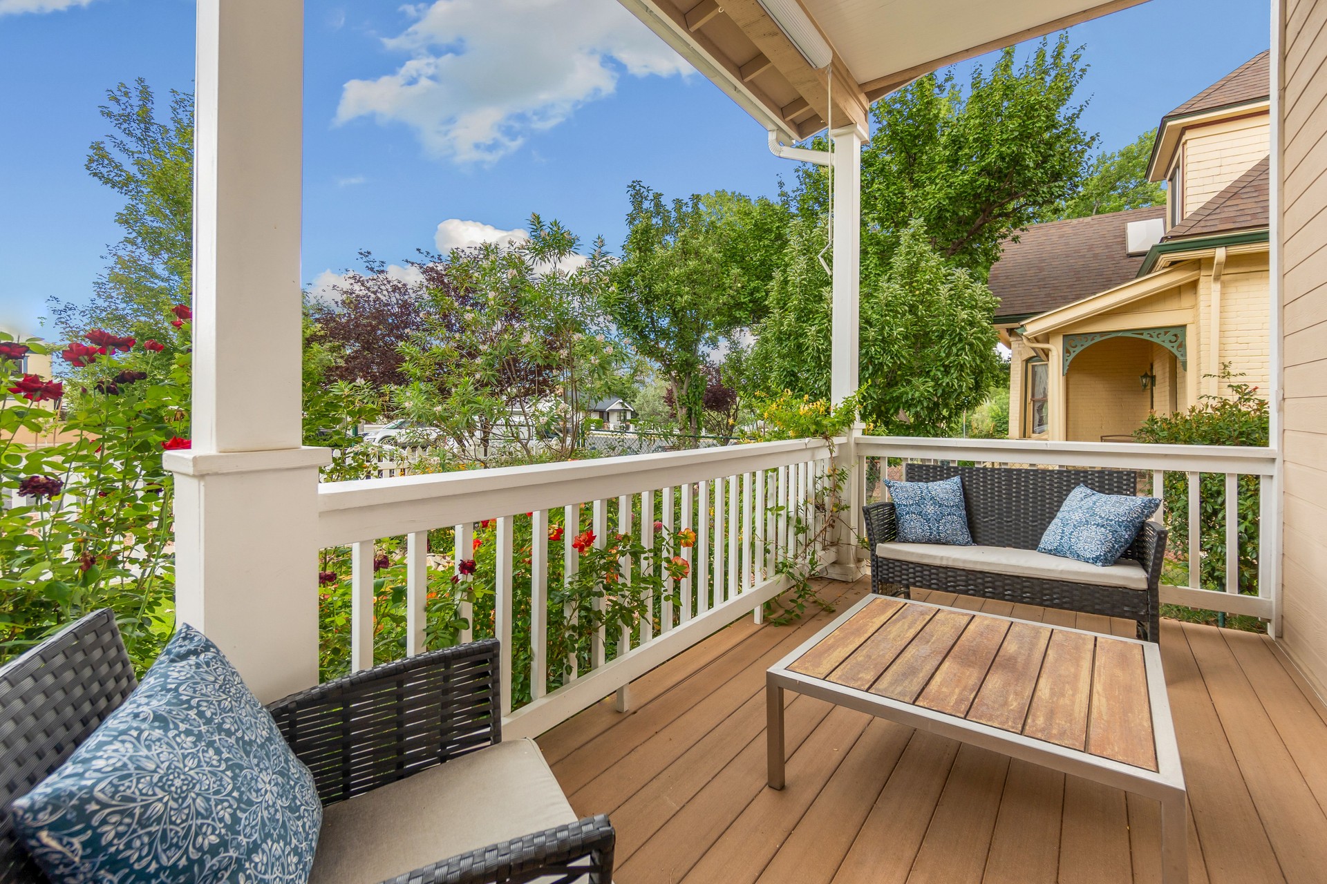 a view of a home patio